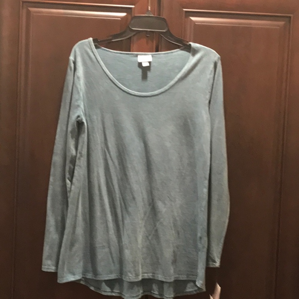 LuLaRoe Lynnae acid wash teal green small NWT